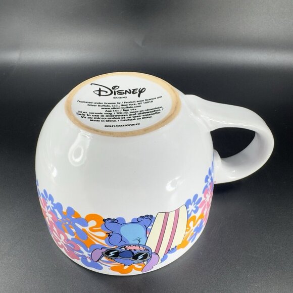Lilo and Stitch Floral Style Ceramic Soup Mug Ceramic Coffee Mug Cup Large 24oz - Picture 9 of 13